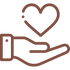 Heart in hand icon